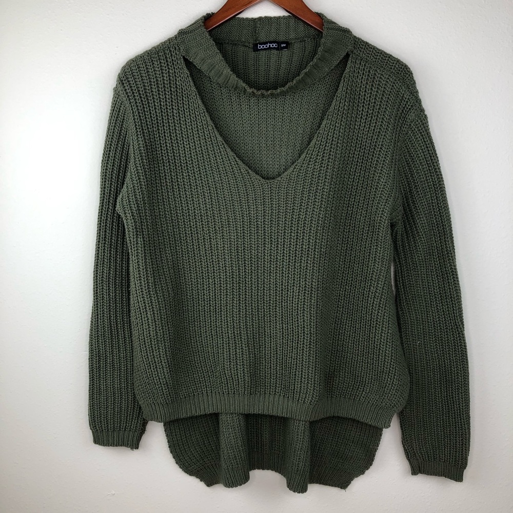 Boohoo olive green sweater- Size SM